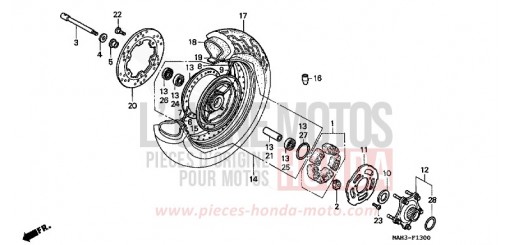 ROUE ARRIERE VT1100C2X de 1999